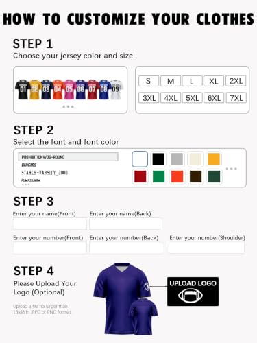 Image of Custom Replica Football Jersey with Name Number Logo