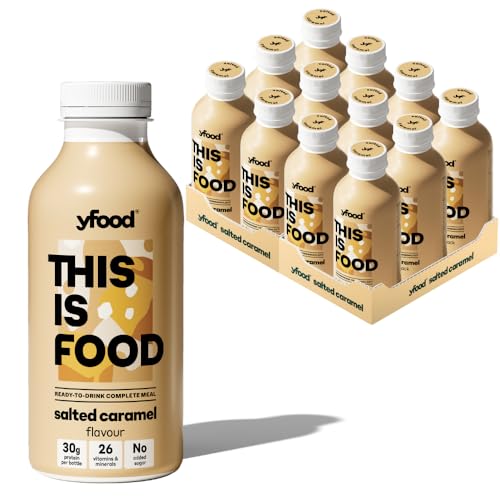yfood Salted Caramel, tasty meal replacement, THIS IS FOOD drink, 30 g of protein, 26 vitamins and mineral (12 x 500ml)