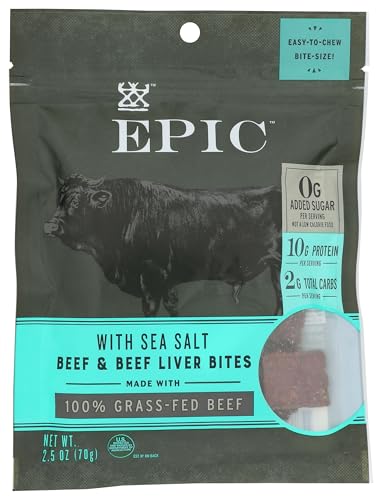 Epic Provisions, Bites Beef Liver Sea Salt, 2.5 Ounce