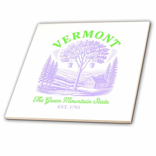 3dRose Vermont State, the USA. The Green Mountain State. Est.