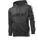 Generisch Sweat à capuche pour homme Evolution VTT, Gris foncé chiné., L