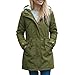 YYNUDA Wintermantel Damen Warm Gefüttert Winter Parka Mittellang Winterjacke Winterparka mit Fellkapuze Dicke Coat Große Größen #337 Grün L