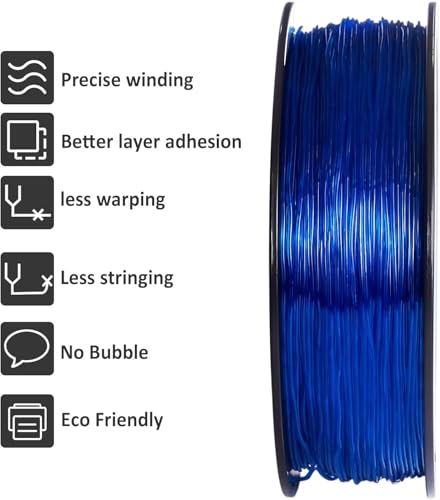 Image of GIANTARM TPU Filament, 2pcs 95A TPU Filament 1.75mm, Dimensional Accuracy + /- 0.03, Flexible Soft 3D Printer Filament 1kg Spool(2.2 lbs), Vacuum Packaging (Blue)