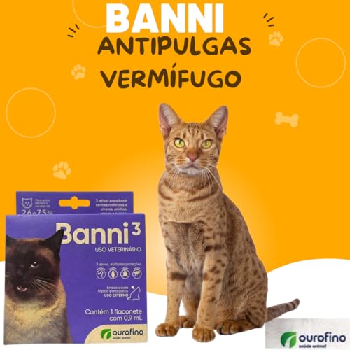 Kit 2 Banni3 Antipulgas Sarna Gatos Ourofino 2,6 A 7,5kg