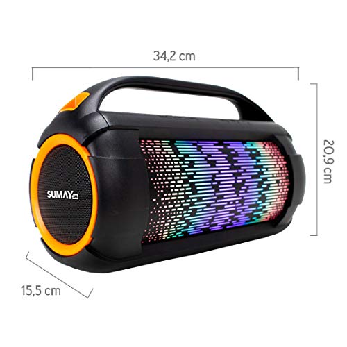 Caixa de Som Portátil Firebox 60 WRMS 2 Ohms LED USB BT Sumay - SM-CSP1305