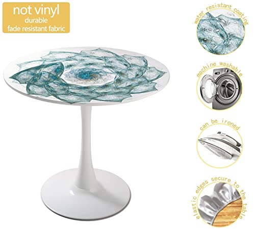Igoga Sports F36-YXSBZB-D160CM_FBM-03 With Exquisite Spiral Flower Shaped Fitted Round Tablecloth Hazy Element Art Elastic Edge Table Cover thumb #2