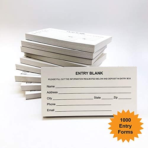 Entry Raffle Pads 1000 Entry Forms | 10 Blank Raffle Ticket Pads | 100 Forms Per Pad ...