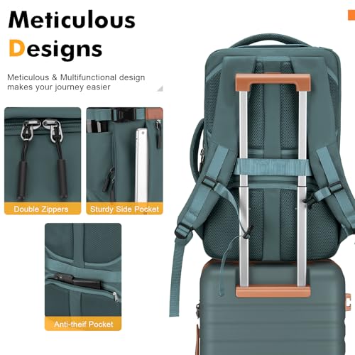 Image of Luggage Sets 3 Piece with Spinner Wheels, Lightweight PC Hardside Suitcase with TSA Lock & YKK Zippers, 20 Inch Carry On Luggage with Travel Bag for Men and Women, Army Green