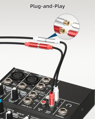 Cable RCA de audio corto de 0,3 metros y conector macho a macho para subwoofer en pack de 2 2