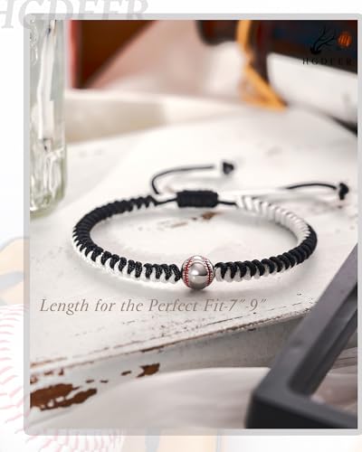 HGDEER Baseball Bracelet, Adjustable Braided, Baseball Basketball Gifts for Teenage, Teams, Son, Grandson Brother4