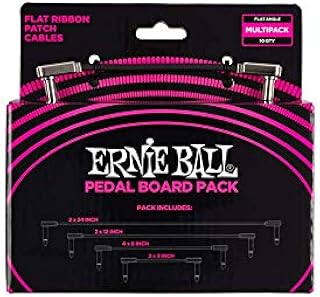 Ernie Ball Flat Ribbon Patch Cable Pedalboard Multi-Pack, Black (P06224)