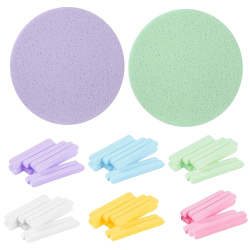 72PCS Facial Sponges Face Sponges Cleansing Face Paint Sponge Professional Portable Compressed Facial Washing Sponge for Daily Skin Deep Cleaning Makeup Removal for Men and Women