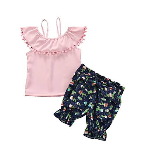 DDDHL 2023 Macacão infantil verão rosa estilingue sem mangas folha de hortelã-pimenta gola top laço