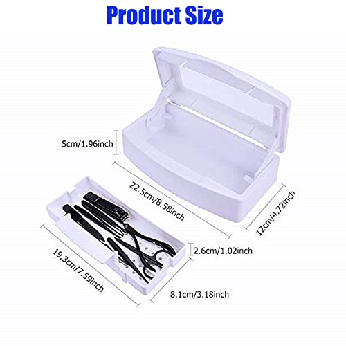 Sterilizer Box For Nail Tools,Shmian Plastic Clearing Sterilizing Tray Storage Box For Esthetician,Tweezers,Manicure,Barber,Nail Salon,Clipper Cleaner (White)… #TOP6