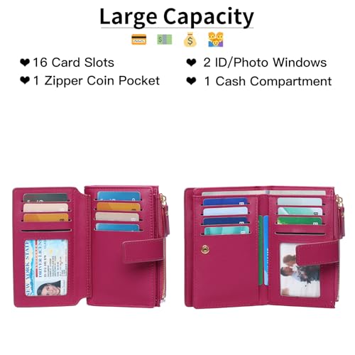 Image of Women's Wallet Ladies Travel Card Wallet Trifold Veagan Leather