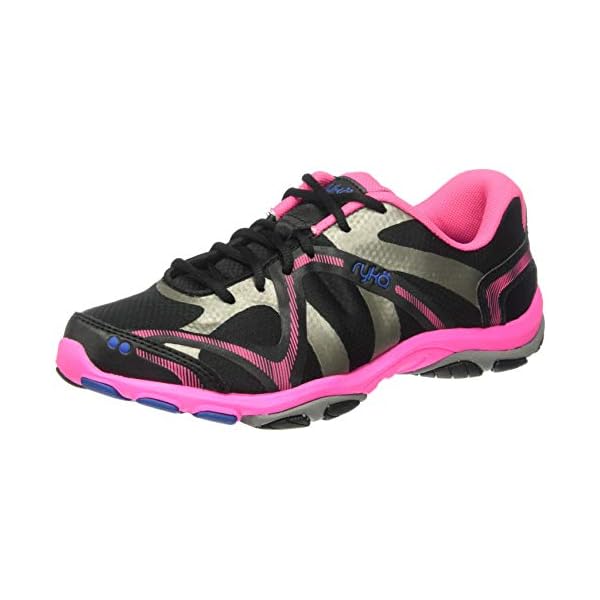 Ryka-Womens-Influence-Cross-Trainer Ryka Women's Influence Cross Trainer, Black/Atomic Pink/Royal Blue/Forge Grey, 9 M US