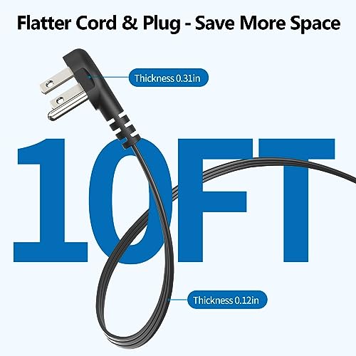 Ntonpower Black Extension Cord 10 Ft, 8 Outlets Flat Extension Cord With 3 Usb Ports thumb #8
