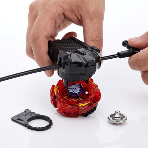 Image of Funstars Metro L-Drago Rush Red Dragon Metal Fury Spinning Battling Top with Launcher (Red) (BB98)