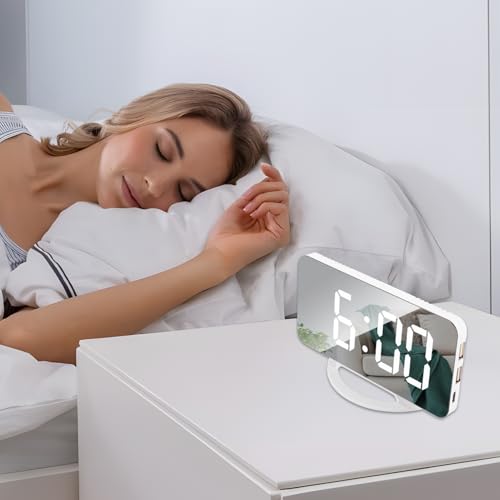 Reloj Despertador LED Moderno Espejo Electrónico Casa 5