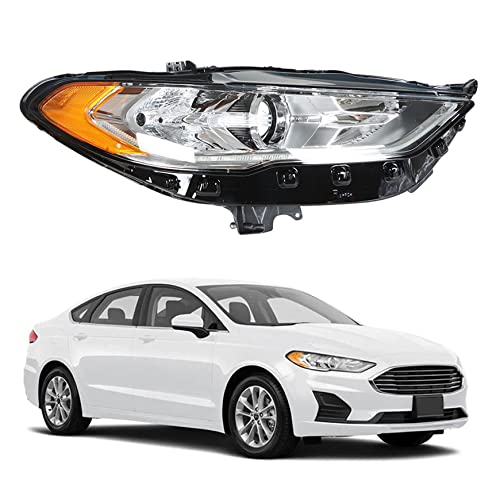 Silscvtt Faros delanteros de repuesto para Ford Fusion 2017-2019 halógenos con proyector LED DRL lado derecho (lado del pasajero)
