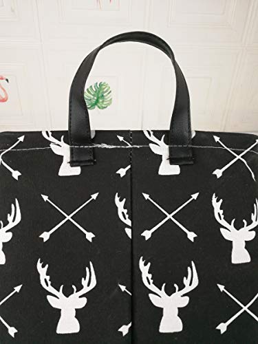 Image of Kid Storage Basket Gift Shelf Basket Toy Storage Bin, Nursery Basket Organizer Box for Children Room Deco With Handles (Deer)