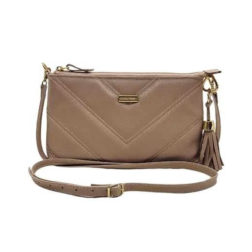 Bolsa Transversal Couro Legítimo Feminina Matelassê Bolso Interno Andreia Ribeiro (Rosê)