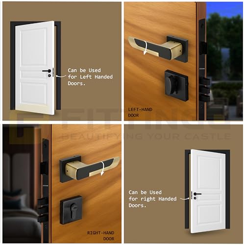 Image of Munich Mortise Door Handle Lock Set /Premium Zinc Alloy Door Handle with Lock /Heavy Duty Main Door Handle with Key Lock for Home, Office & Hotel Doors - 3 Years Warranty - Antique Black