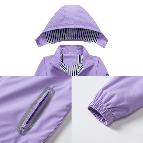 image for IjnUhb Kids Rain Jacket Boys Girls Waterproof Hooded RainCoat Toddler 