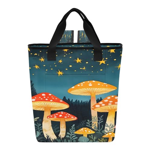 PYBUG Mushrooms Reusable Insulated Backpack 36 Cans,Large Leakproof Portable Cooler Tote Organizer for Office Picnic Hiking Beach BBQ