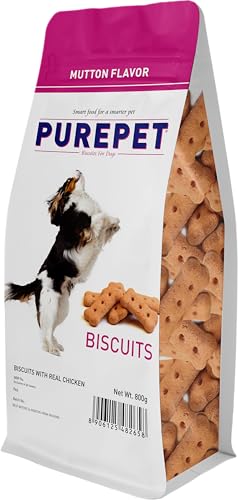 Purepet All Life Stages Dog Treat 800g Pouch | Mutton Flavour | Keep Your Pet Active and Healthy | Promotes Lustrous Skin and Coat | Vitamins and Mine