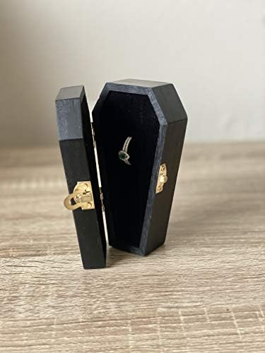 Gothic Jewelry Coffin Box Organizer | Halloween Decoration | Black Goth Home Decorations | Gothic Container | Mini Coffin For Proposal Rings | Coffin For Small Burials