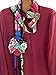 LRW DESIGNS - Women’s Handmade Oblong Scarf made from Tulle and Recycled Assorted Colorful Fabrics with Flower Accent