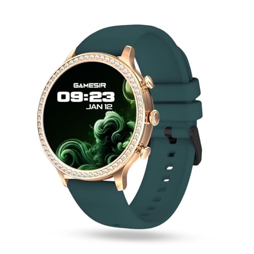 Image of GAMESIR Newest & Luxury Round Dial GEN 12 Smart Watch Golden Chain 1.69 inch AMOLED Display with High Resolutions Bluetooth Calling Multiple Watch Faces & Sports Mode Smartwatch for Women & Men (Green)
