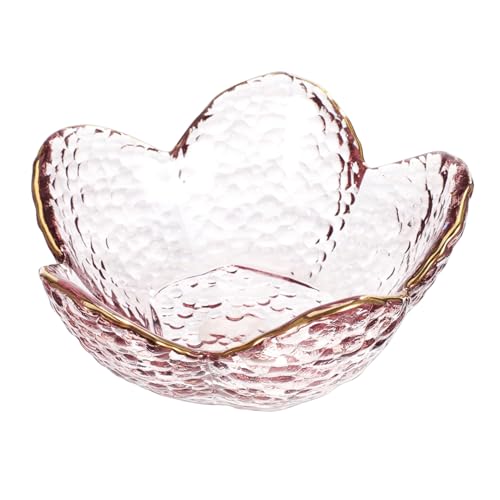 ABOOFAN Assiette Verre Design Floral Petit Bol Décoratif Multifonction pour Bijoux Bonbons Snacks Élégant Support de Table pour Bureau Maison