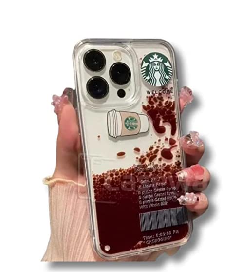 Compatible for iPhone 13 Starbcuks Liquid Coffee Floating Cup Case |  Starbuck case Printed Sticker and Design Style | Slim Back Cover | Starbucks:  Buy Online at Best Price in Egypt -