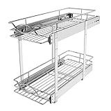 Sikarou Organizador de gabinete extraíble de 7 pulgadas de ancho x 21 pulgadas de profundidad, cromo