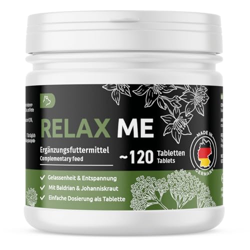 GreenPet Relax Me 120 Tabs – Beruhigungsmittel für Hunde als Snacks mit Baldrian & Johanniskraut, bei Angst, Stress, Autofahrt & Reise – Zur natürlichen Beruhigung & Entspannung GreenPet Relax Me 120 Tabs – Beruhigungsmittel für Hunde als Snacks mit Baldrian & Johanniskraut, bei Angst, Stress, Autofahrt & Reise – Zur natürlichen Beruhigung & Entspannung