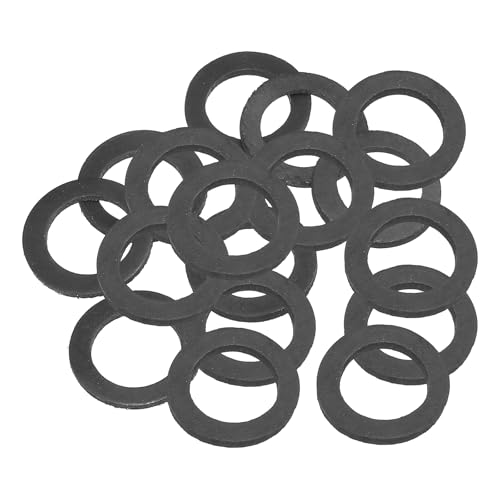 Image of PATIKIL M16 Rubber Flat Washer, 16 Pack 16mm ID 24mm OD 2mm Thick Sealing Spacer Gasket Ring for Faucet Pipe Water Hose Fastener Bolt, Black