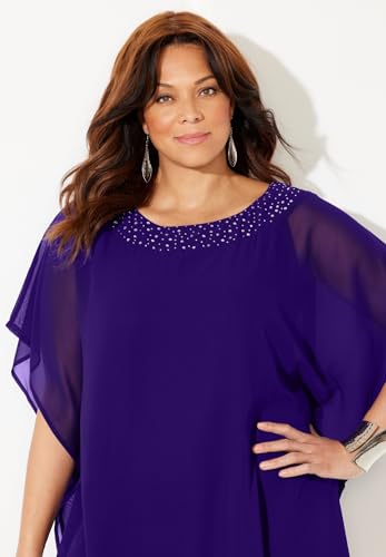 Catherines Women's Plus Size Embellished Poncho4