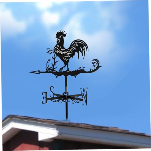 Girouette en fer forgé coq avec support de toit durable - 4