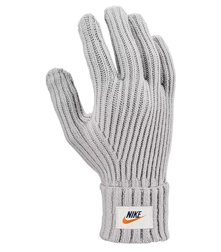 Nike City ニットグローブ — 心地よいリブ編みニット&折り返しカフ、ギフトにすぐに使える毎日の暖かさ(カレッジグレー、S)