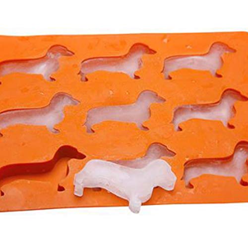 Hemoton Teckel hond gegoten siliconen ijsblokjesvorm ijsblokjesschaal dienblad voor whisky cocktails 9 roosters - Image 7
