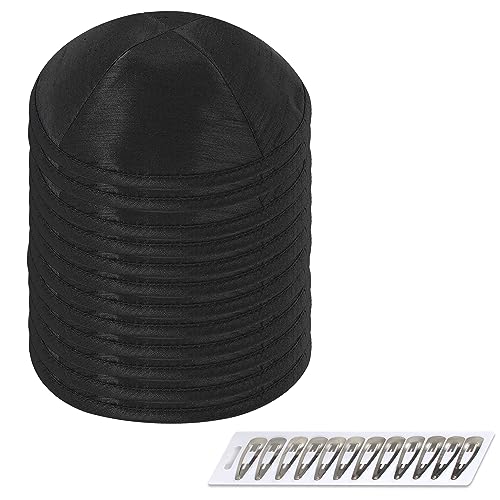 Image of Zion Judaica Deluxe Raw Silk Kippot Bulk Packs or Single Kippah Includes Free Clips