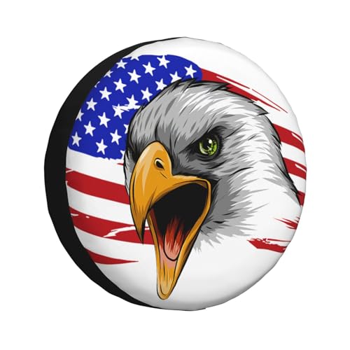 Image of Spare Tire Cover American Eagle with Flag Wheel Covers USA Flag Weatherproof Universal Wheel Protectors for Rv SUV Camper Travel Trailer 16 Inch