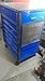 Full Bank Service Tool Cabinet/Cart, 34 inches wide Storage Organizer on Wheels BLUE