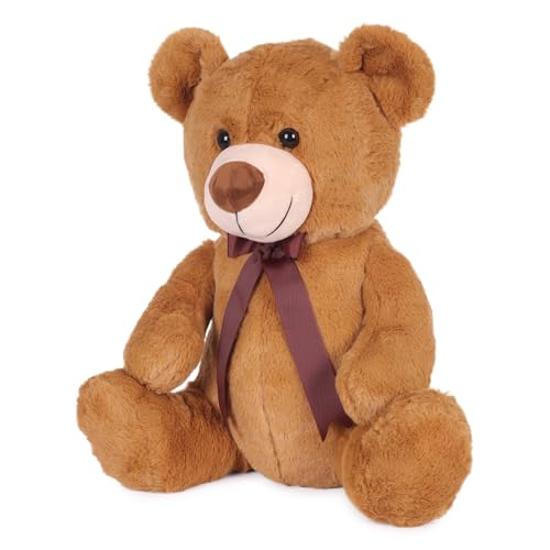 Image of Mirada Sitting Teddy Bear Soft Plush Toy | Brown Stuffed Animal for Kids & Toddlers | Soft Toys for Kids, Teddy Bears, Soft Teddy Bear, Stuffed Animals, Cuddle Toy, Cute Soft Toys, Baby Gift | 35cm