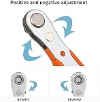 Magnetic Screwdriver, 1/4" Mini Ratchet Wrench, PH2 Screwdriver Bits with 1/4-Inch Drive High Torque Offset Reversible Mini Ratcheting Offset Screwdriver