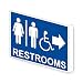 ComplianceSigns.com Accessible Restrooms Right Wall Sign, Projection-Mount 9x7 in. Aluminum for Bathrooms, Made in USA