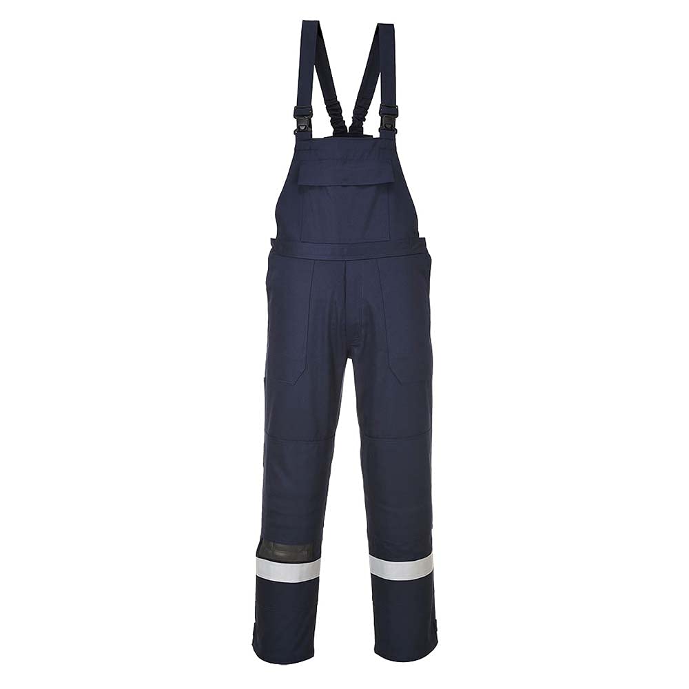 Portwest Bizflame Plus Bib and Brace, Size: L, Colour: Navy, FR27NARL