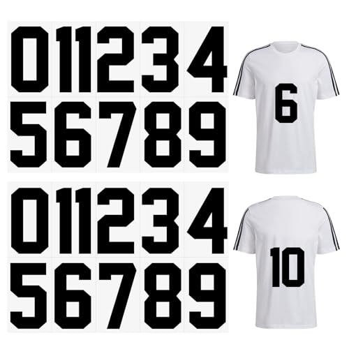 Iron On Numbers for Jerseys, 8 Inches, 22 PCS, Black
